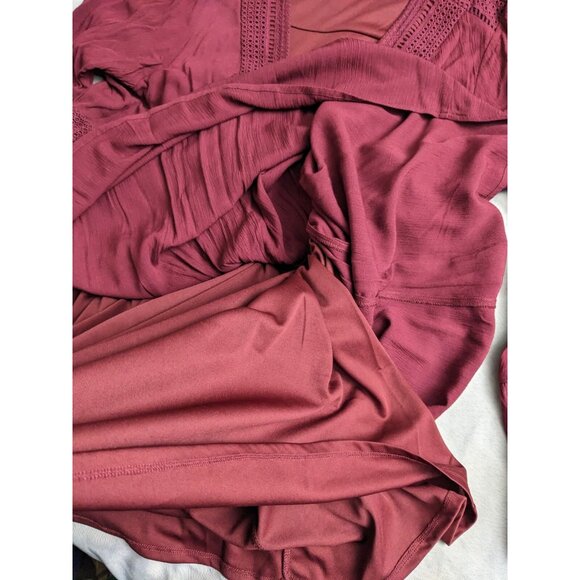 Torrid Dress Red Gauze Boho Skater Lined Flowy Bell Sleeve Womens Size 3X - Picture 8 of 16